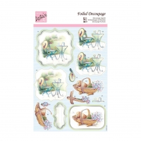 Billede: caf�bord og stol og havekurv, Anita's udstanset 3d, ANT 169490, førpris kr. 10,- nupris