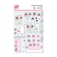 Billede: 2 blomster i et glas, tags og 3 blomster på papir, Anita's udstanset 3d, ANT 169495, førpris kr. 10,- nupris