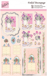 Billede: blomstervase på toiletbord og kommode, Anita's udstanset 3d, ANT 169526
