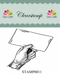 Billede: Dixi Craft Stempel STAMP0011, hånd med brev, førpris kr. 20,- nupris