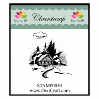 Billede: Dixi Craft Stempel STAMP0050, lille hus i snevejr, 5c6cm, førpris kr. 24,00, nupris