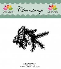 Billede: DIXI CRAFT STEMPEL STAMP0074, grangren med kogle, 6,8x6,2 cm, førpris kr. 24,00, nupris