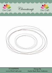 Billede: DIXI CRAFT CLEARSTAMP “Sketch – Oval” STAMP0098, 9,5x6,6/5,2x3,6cm