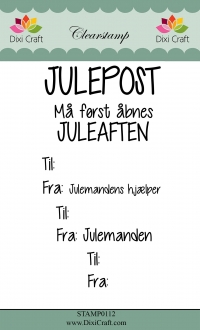 Billede: DIXI CRAFT CLEARSTAMP “Dansk Tekst 1” STAMP0112, Biggest: 6,9x2,2cm - Match med p293937