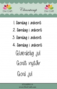 Billede: DIXI CRAFT CLEARSTAMP “Dansk Tekst 3” STAMP0114, Biggest: 5,6x1cm - Match med p293936