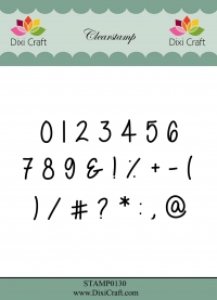 Billede: DIXI CRAFT CLEARSTAMP STAMP0130, Tal og tegn, 0: 0,6x1,2cm