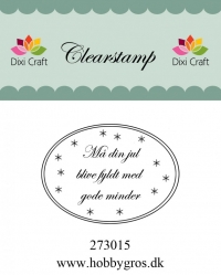 Billede: Dixi Craft Stempel, Må din jul blive fyldt med gode minder, ca. 5 cm, førpris kr. 20,00, nupris