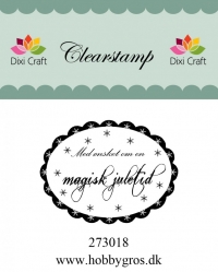Billede: Dixi Craft Stempel, Med ønsket om en magisk juletid, ca. 5 cm, førpris kr. 20,00, nupris