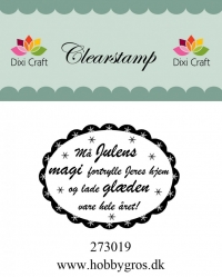 Billede: Dixi Craft Stempel, Må Julens magi fortrylle jeres hjem og lade glæde vare hele året, ca. 5 cm, førpris kr. 20,00, nupris