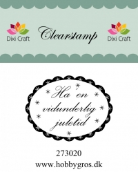 Billede: Dixi Craft Stempel, Ha en vidunderlig juletid, ca. 5cm, førpris kr. 20,00, nupris