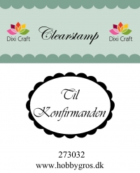 Billede: Dixi Craft Stempel 2?(5cm), Til Konfirmanden, førpris kr. 20,00, nupris