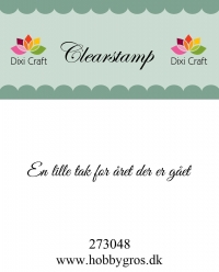 Billede: Dixi Craft Stempel, En lille tak for året der er gået