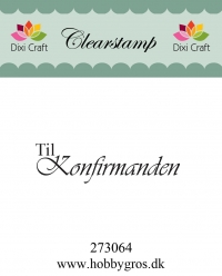 Billede: Dixi Craft Stempel, Til Konfirmanden, 5,2x1,5cm