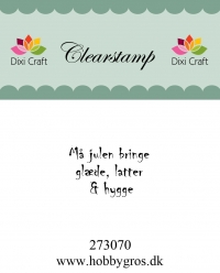 Billede: Dixi Craft Stempel, Må julen bringe glæde, latter & hygge