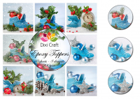 Billede: DIXI CRAFT EPOXY TOPPERS 9X9CM 10 ENS ARK EPT009, punches eller skæres ud, så de matcher p290901 & p290902, (epoxy stickers)