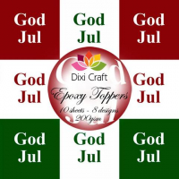 Billede: DIXI CRAFT EPOXY TOPPERS 9X9CM 10 ARK EPT012, God Jul, Match p290901 & p290902