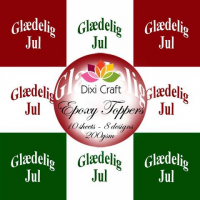 Billede: DIXI CRAFT EPOXY TOPPERS 9X9CM 10 ARK EPT013, Glædelig Jul, Match p290901 & p290902