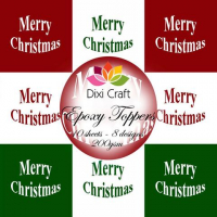 Billede: DIXI CRAFT EPOXY TOPPERS 9X9CM 10 ARK EPT014, Merry Christmas, Match p290901 & p290902