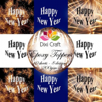 Billede: DIXI CRAFT EPOXY TOPPERS 9X9CM 10 ARK EPT016, Happy New Year, Match p290901 & p290902