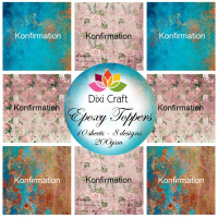 Billede: DIXI CRAFT EPOXY TOPPERS 9X9CM 10 ARK EPT019, Konfirmation, Matcher p290901 & p290902, og skæres ud med Dixi die p293953 eller cirkelpunch XCUT 1