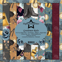 Billede: Paper Favourites Paper Pack, Gentlemen Rules, PF158, 200gsm - 24 ark - 15x15cm, førpris kr. 35,- nupris 