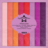 Billede: Paper Favourites Paper Pack, Wood Grain, PF159, 200gsm - 24 ark - 15x15cm, førpris kr. 35,- nupris