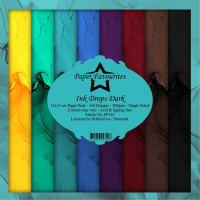 Billede: Paper Favourites Paper Pack, Ink Drops Dark, PF162, 200gsm - 24 ark - 15x15cm