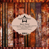 Billede: Paper Favourites Paper Pack, Rusty Metal, PF163, 200gsm - 24 ark - 15x15cm, førpris kr. 35,- nupris