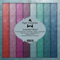 Billede: Paper Favourites Paper Pack, Scratched Metal, PF164, 200gsm - 24 ark - 15x15cm