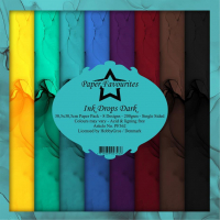 Billede: Paper Favourites Paper Pack, Ink Drops Dark, PF362, 200gsm - 8 ark - 30,5x30,5cm, førpris kr. 58,- nupris