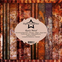 Billede: Paper Favourites Paper Pack, Rusty Metal, PF363, 200gsm - 8 ark - 30,5x30,5cm, førpris kr. 58,- nupris