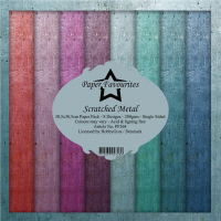 Billede: Paper Favourites Paper Pack, Scratched Metal, PF364, 200gsm - 8 ark - 30,5x30,5cm, førpris kr. 58,- nupris