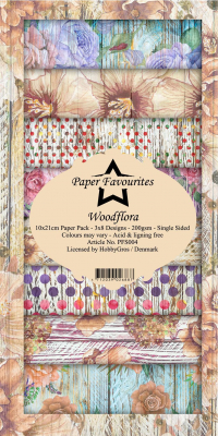 Billede: Paper Favourites Slim Card, M65, Woodflora, PFS004, 200gsm - 24 ark - 10x21cm