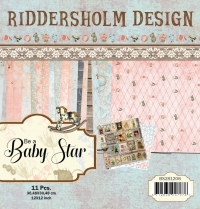 Billede: Riddersholm Design Papirblok “Baby Star” 11 ark 12×12″ BS281208