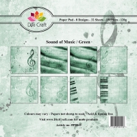 Billede: DIXI CRAFT PAPIRSBLOK 15X15CM PP0042, sound of music/green, førpris kr. 35,- nupris