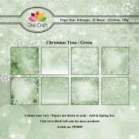 Billede: DIXI CRAFT PAPIRSBLOK 15X15CM PP0049, christmas time, grøn, førpris kr. 35,- nupris