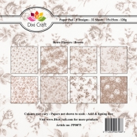 Billede: DIXI CRAFT PAPIRSBLOK 15X15CM “Retro Flowers / Brown