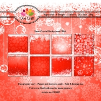 Billede: DIXI CRAFT PAPIRSBLOK 15X15CM “Snow Crystal Background / Red” PP0087, førpris kr. 35,- nupris