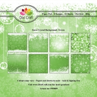 Billede: DIXI CRAFT PAPIRSBLOK 15X15CM “Snow Crystal Background / Green” PP0089