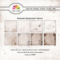 Billede: DIXI CRAFT PAPIRSBLOK 15X15CM “Romantic – Brown” PP0094, førpris kr. 35,00, nupris