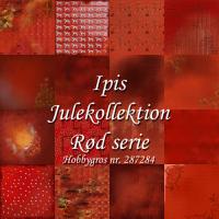 Billede: Ipis julekollektion rød serie, 8 dobbeltsidet kartonark