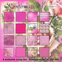 Billede: Ipis scrapkarton 30,5x30,5cm 8 ark konfirmation pink serie