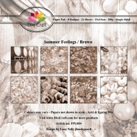Billede: DIXI CRAFT PAPIRSBLOK 15X15CM “Summer Feelings – Brown” PPL004, førpris kr. 35,00, nupris