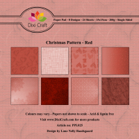 Billede: DIXI CRAFT PAPIRSBLOK 15X15CM “Christmas Pattern - Red” PPL025, førpris kr. 35,- nupris