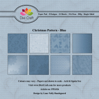 Billede: DIXI CRAFT PAPIRSBLOK 15X15CM “Christmas Pattern - Blue” PPL026, førpris kr. 35,- nupris