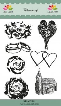 Billede: DIXI CRAFT CLEARSTAMP “Wedding” STAMPL001, 10,5x14,5cm, førpris kr. 70,00, nupris