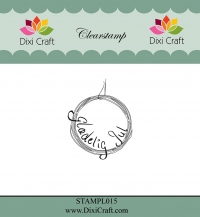 Billede: DIXI CRAFT CLEARSTAMP “Glædelig jul” STAMPL015, 3,5x4,5cm, førpris kr. 16,00, nupris