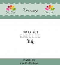 Billede: DIXI CRAFT CLEARSTAMP “Danish text” STAMPL031, Nu er det endelig jul, 3,8x2,4cm, førpris kr. 12,00, nupris
