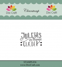 Billede: DIXI CRAFT CLEARSTAMP “Danish Texts” STAMPL036, Julens mange glæder, 3,9x2,6cm, førpris kr. 12,00, nupris