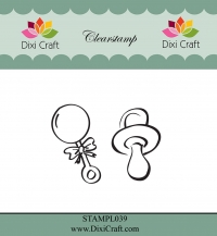 Billede: DIXI CRAFT CLEARSTAMP “Pacifier & Rangle” STAMPL039, 2,5x4 & 2,5x3,7cm